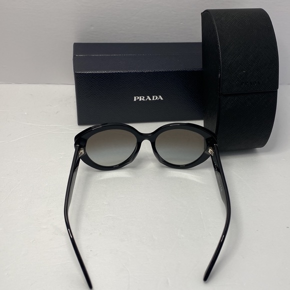 New - PRADA SPR 01Y 1AB-0A7 round frame with grey gradient lenses  Sunglasses - Picture 6 of 12